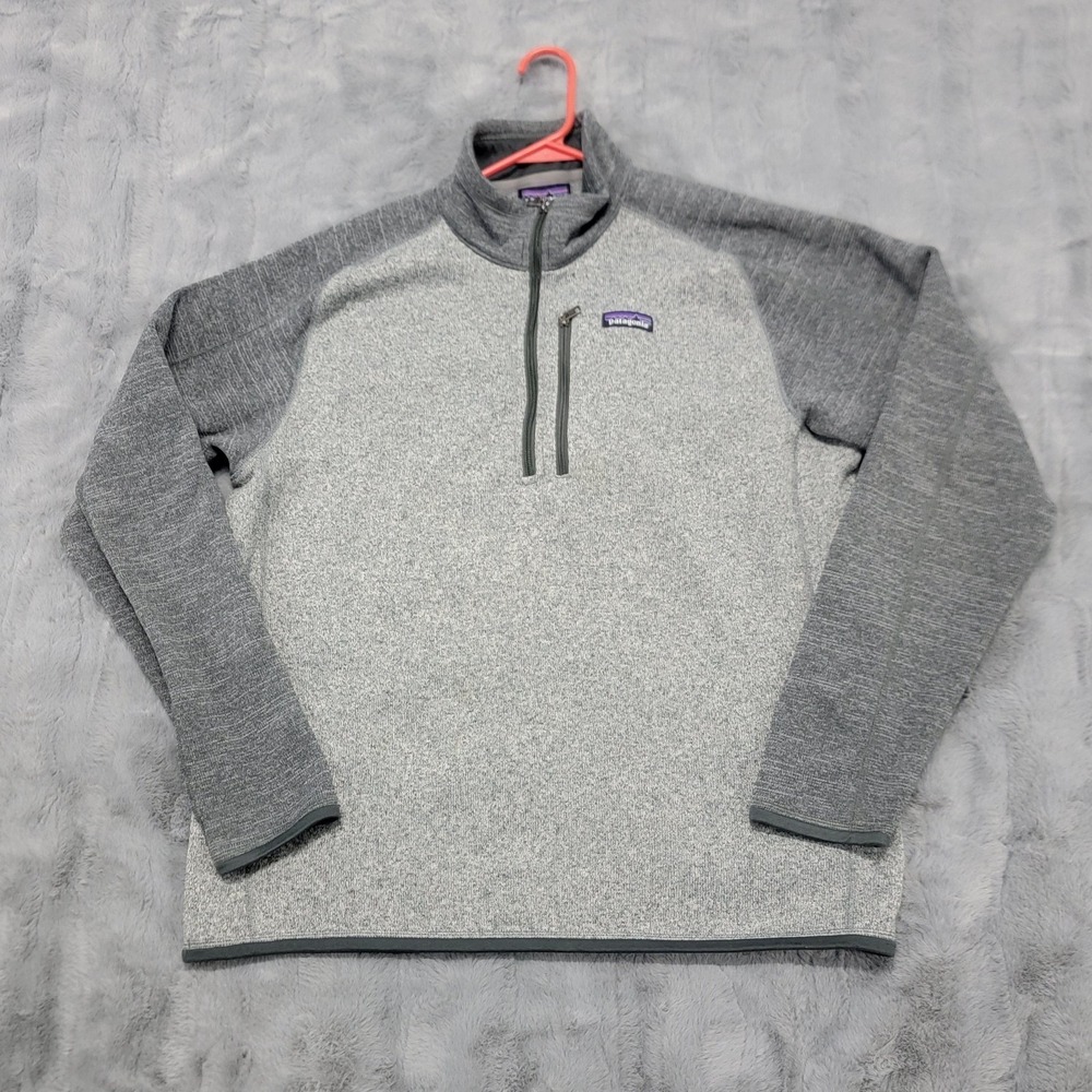 Patagonia Better Sweater 1/4 Zip Pullover Mens Large Gray‎ Fleece Knit Pockets